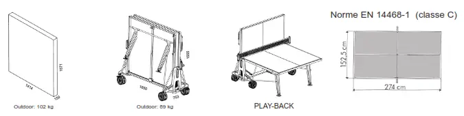 cornilleau 113402 Performance 700X Black Outdoor Table Tennis Table - 2
