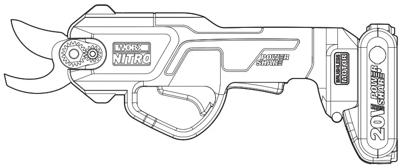 WORX WG330E, WG330E.X Cordless Pruning Shears -