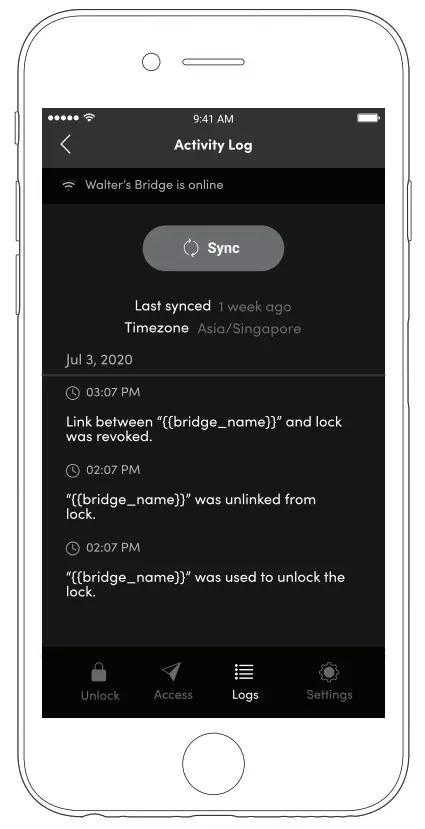 igloohome Bridge Smart Lock - Activity Logs