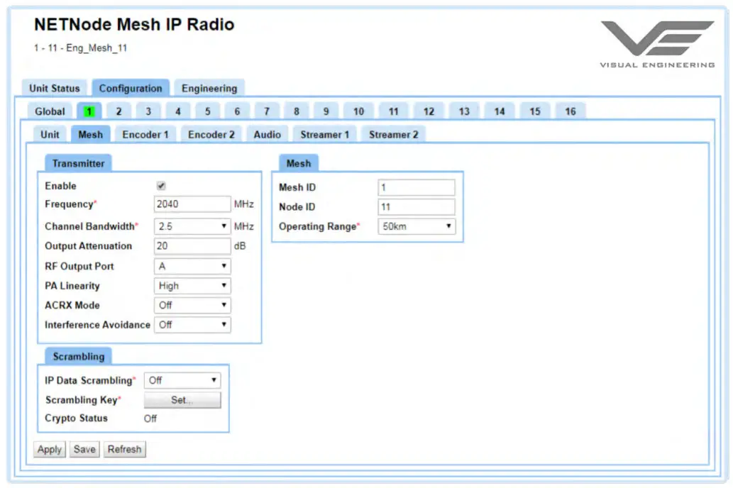 VISUAL ENGINEERING DropCam SDR Rapid Deployable Mesh Enabled Camera - Configuration