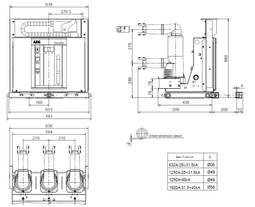 AEG VB2 Plus Vacuum Circuit Breaker - Fig 1