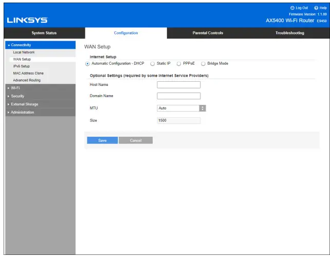 Linksys E9450 AX5400 Dual-Band Wi-Fi 6 Router -1