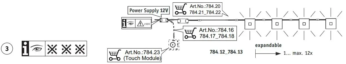 Paul Neuhaus 784.12 LumiTiles Basic Set Instruction Manual - Connect all components and perform a function test
