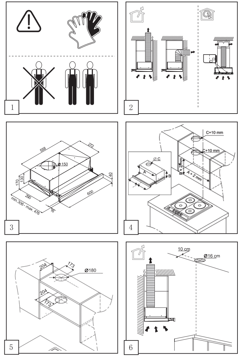 Hisense CH6TL3BX Telescopic Hood - figure 1