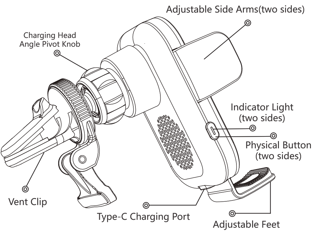 MG Tech CDC-F1 15W Fast Wireless Car Charger - 1