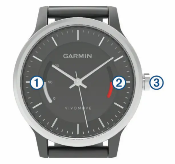 GARMIN 010-01597-11 vívomove Analog Watch Activity Tracker - Device Overview