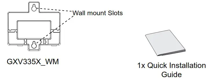 GRANDSTREAM GXV335X IP Phones Series Wall Mount Bracket - PACKAGE CONTENTS
