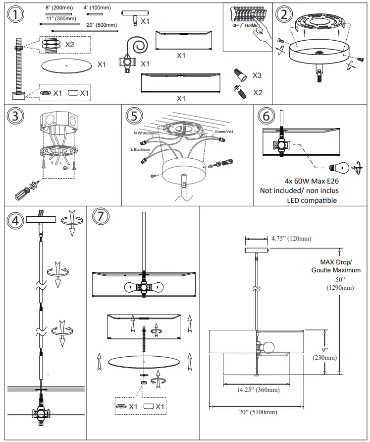 Dainolite 571-224P-AGB-GRY Brass Transitional Drum Pendant Light 1