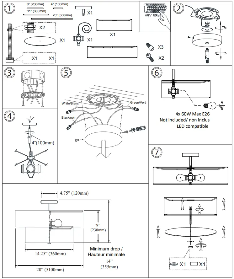 Dainolite 571-224P-AGB-GRY Brass Transitional Drum Pendant Light 2