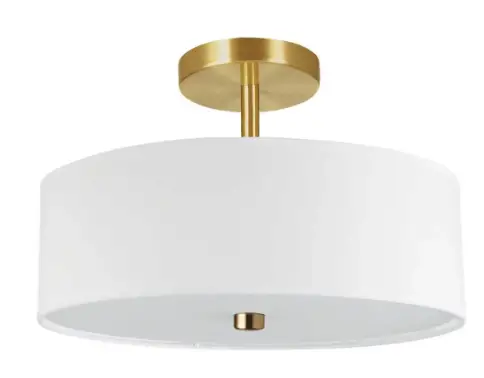 Dainolite 571-224P-AGB-GRY Brass Transitional Drum Pendant Light
