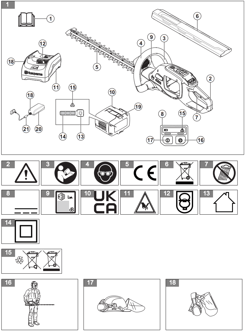 Husqvarna 215iHD45 without Battery and Charger Hedge Trimmers - fig