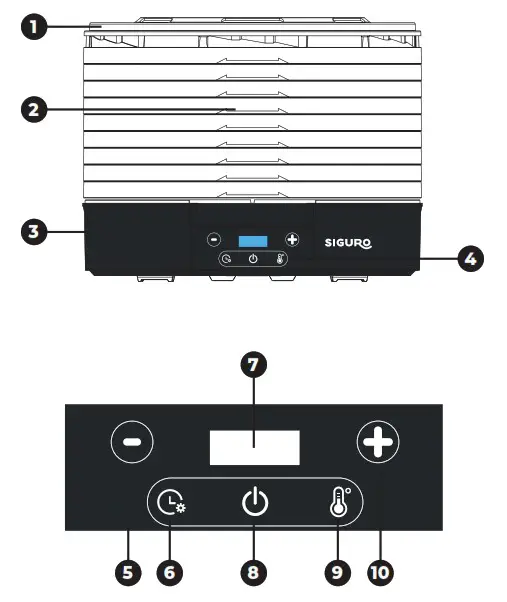 SIGURO SGR FD K450B Food Dehydrator - cover
