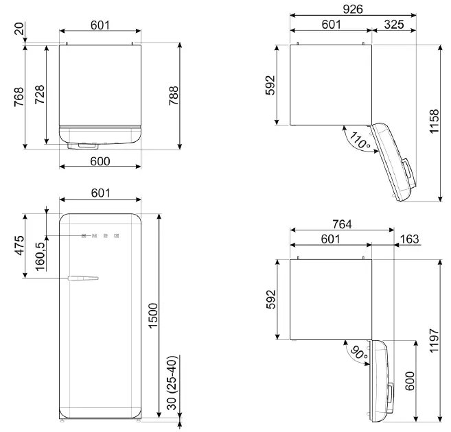 smeg-FAB28URRD3-24-Inch-Top -Freezer-Refrigerator-FIG-2