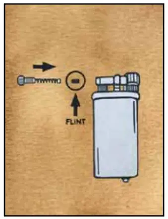 Lorenzi MILANO Oval Shaped Flint Desk Lighter Instructions - Drop the new flint down into the flint hole