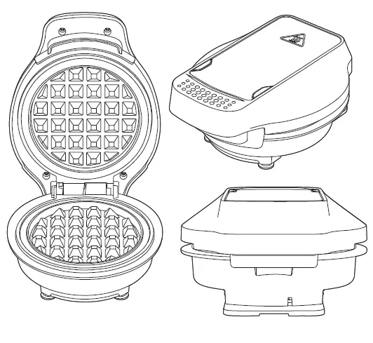 KRUPS-WD222D50-4-inches-Simply-Round-Waffle-Maker-9