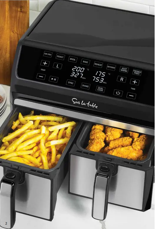 MON CHATEAU 1802 Dual Basket Air Fryer - cooker