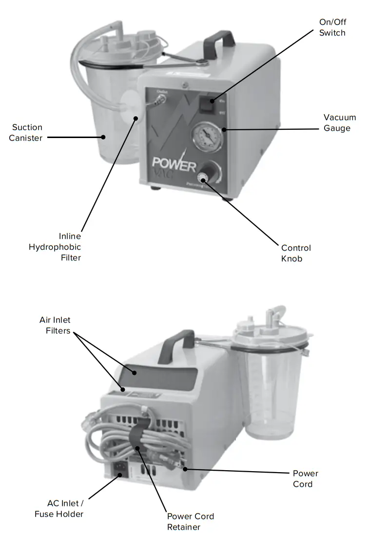 Precision Medical PM61 Power Vac Aspirator - Description