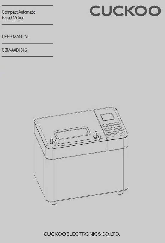 CUCKOO Compact Automatic Bread Maker CBM-AAB101S User Manual