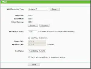 WAN Dynamic IP Interface