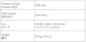 PowerCore III Wireless Specifications part 2