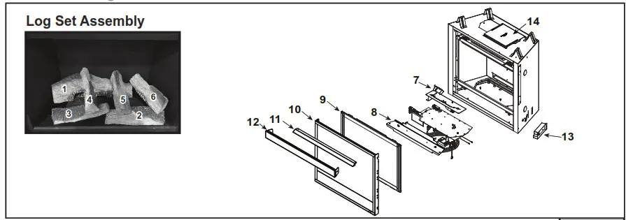 Majestic MERC32IN Mercury Direct Vent Gas- Log Set Assembly