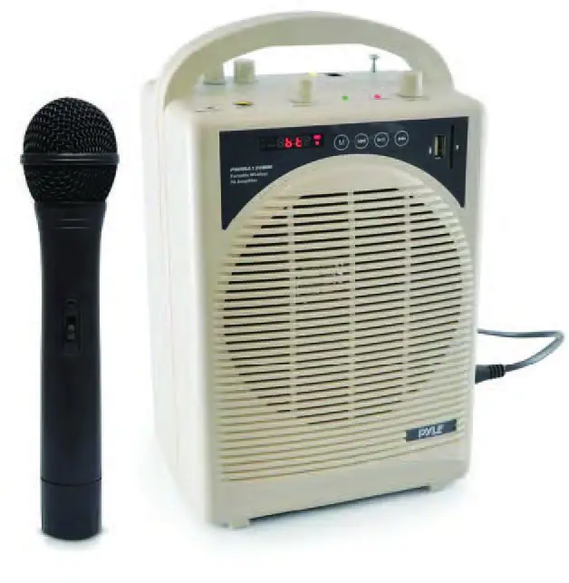 PYLE PWMA120BM Portable Karaoke PA Speaker Amplifier and Microphone System fig1