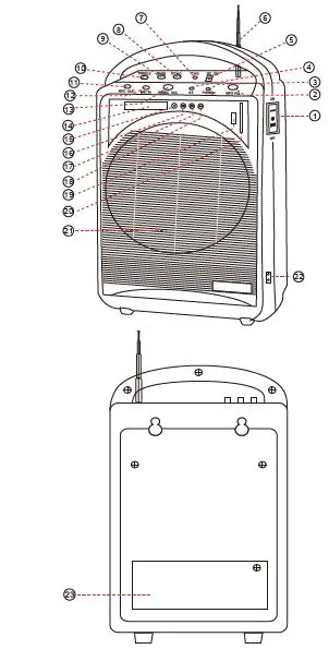 PYLE PWMA120BM Portable Karaoke PA Speaker Amplifier and Microphone System fig2