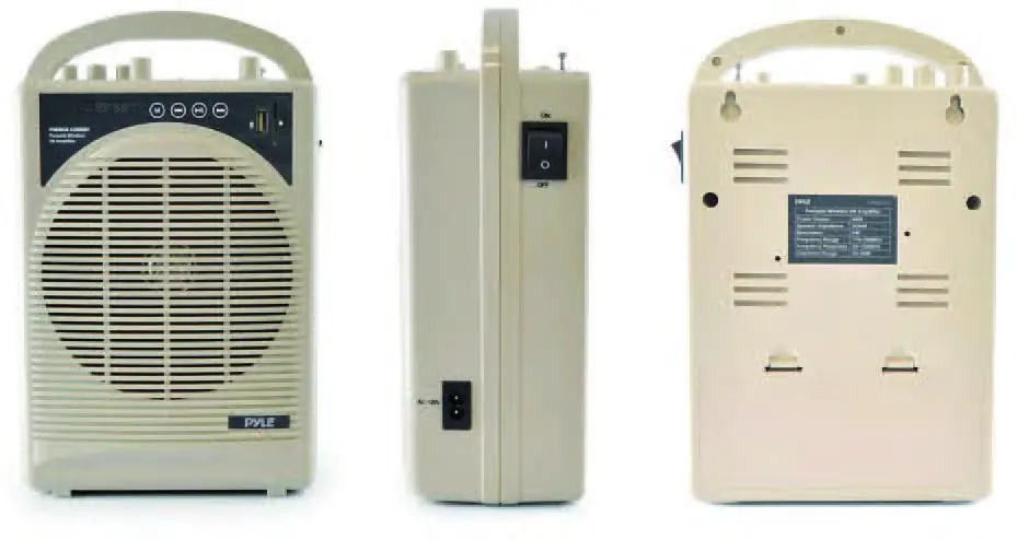 PYLE PWMA120BM Portable Karaoke PA Speaker Amplifier and Microphone System fig5