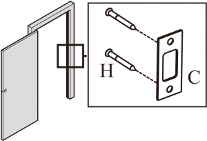 Install strike on the door frame