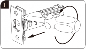Install the latch and strike B-1