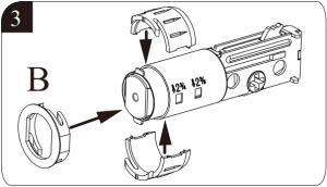 Install the latch and strike B-3