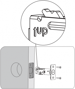 Install the latch and strike B-Up
