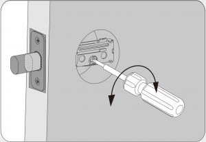 Install the latch and strike C