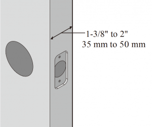 Prepare the door and check dimensions D