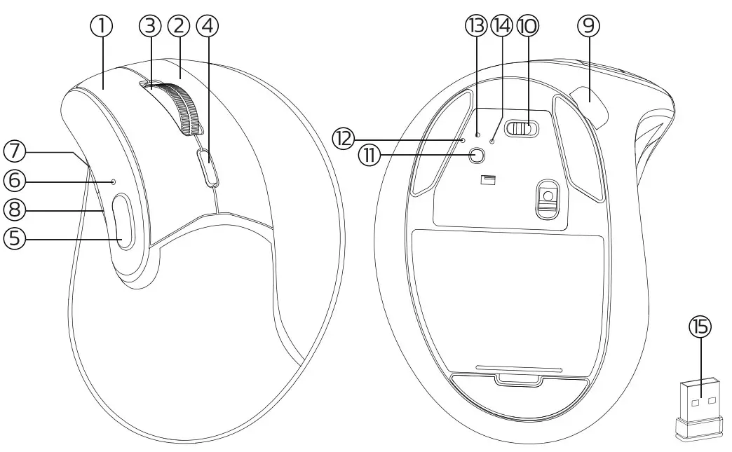 Shenzhen Loyal Electronics M502 Wireless Vertical Mouse - PRODUCT FUNCTION