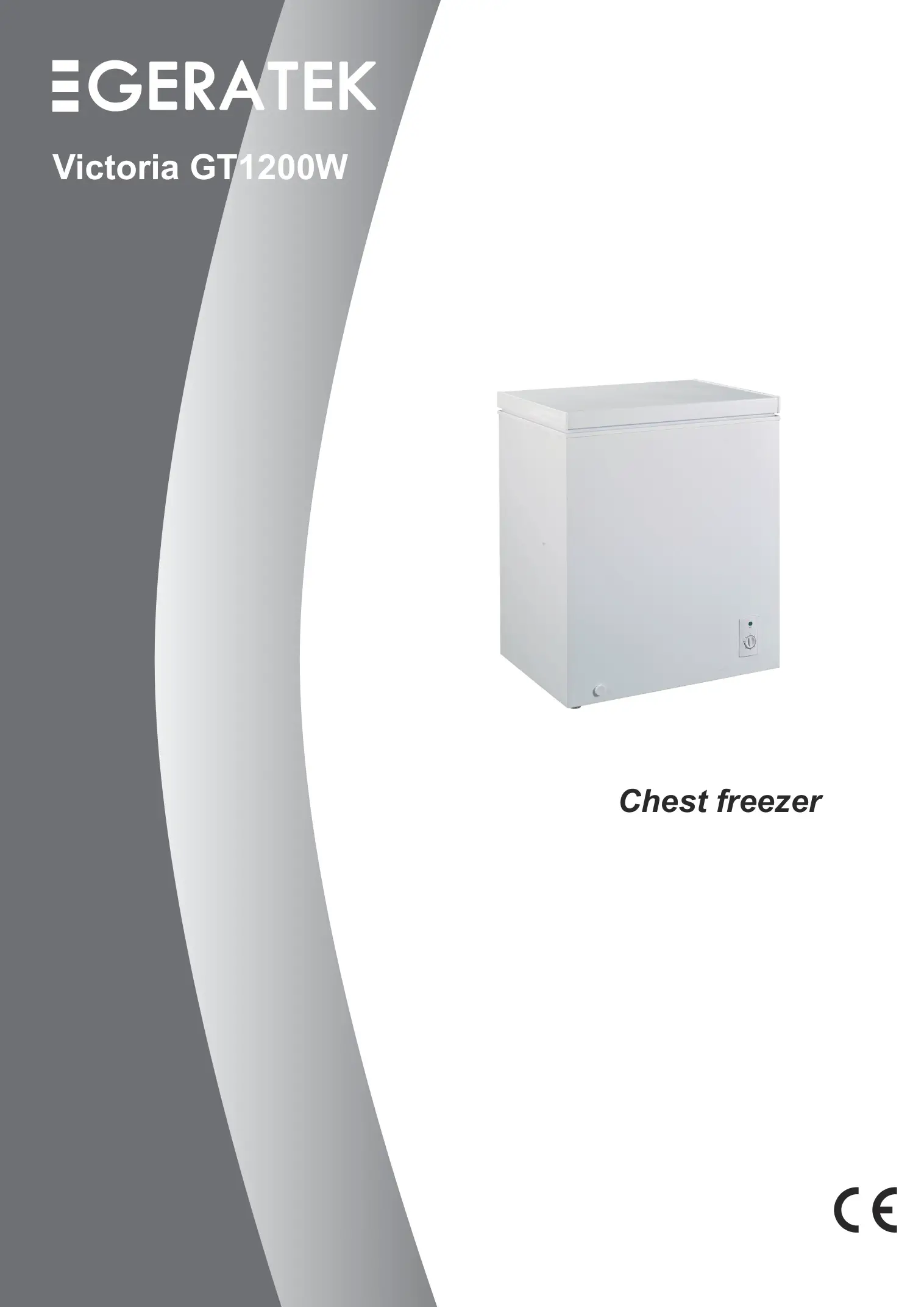 GERATEK Victoria GT1200W Chest Freezer Instruction Manual