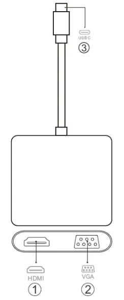 anko USB-C to HDMI and VGA Adaptor - instructions