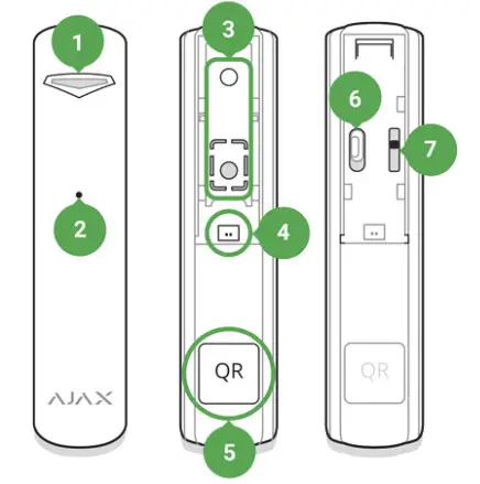 AJAX GlassProtect Wireless Glass Break Detector- Functional elements
