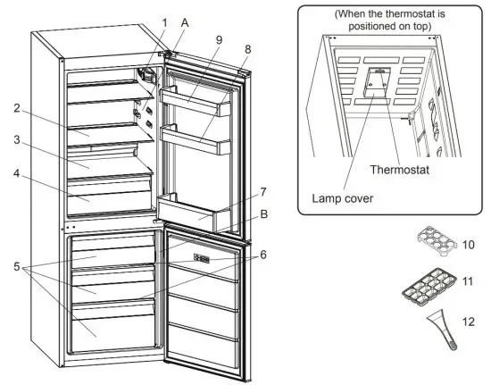 Romo RCS2232W Combi Refrigerator - COMPARTMENTS