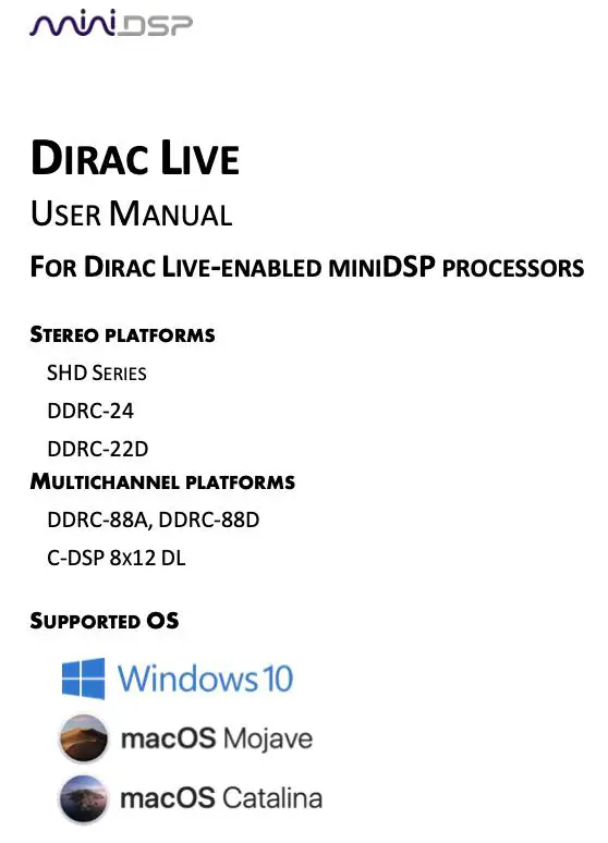 miniDSP DDRC-22 High Resolution Audio Processor - DIRAC LIVE CALIBRATION 1