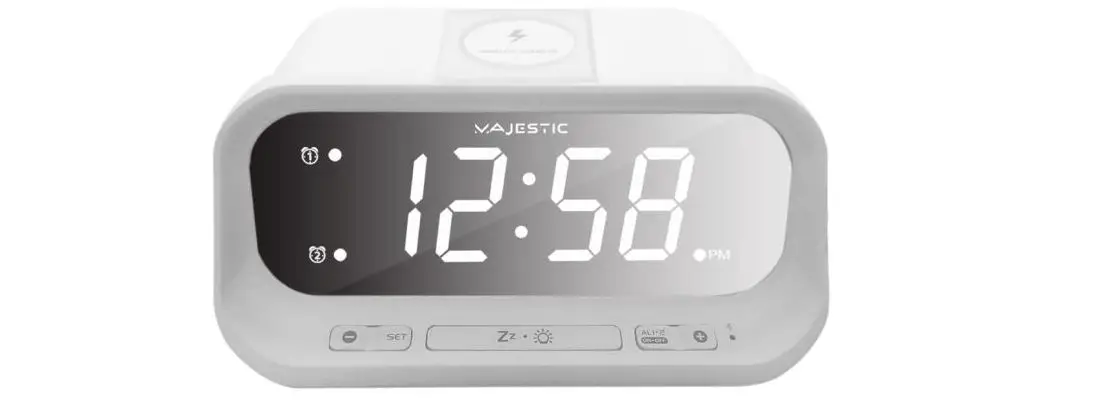 Majestic Sve 236wi 1.2-inch Led Dual Alarm Clock With Wireless Charging Instruction Manual Majestic Sve 236wi 1.2-inch Led Dual Alarm Clock With Wireless Charging Instruction Manual