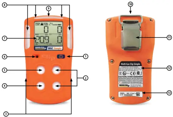 gas clip technologies UM MGC S Portable Gas Detector - DETECTOR COMPONENTS