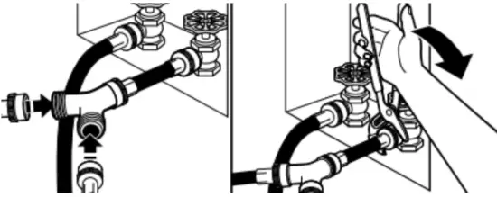 Whirlpool W11361424B 7.0 Cu. Ft. Top Load Gas Moisture Sensing Dryer with Steam - connector and tighten