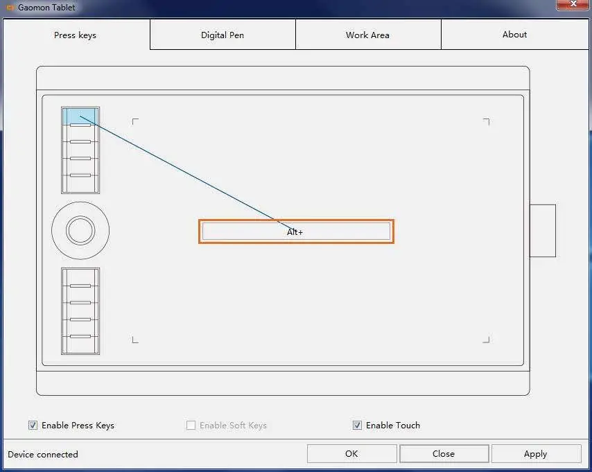 GAOMON ART Digital Grapahic Enable Press Keys”
