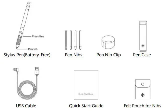GAOMON ART Digital Grapahic Packing List