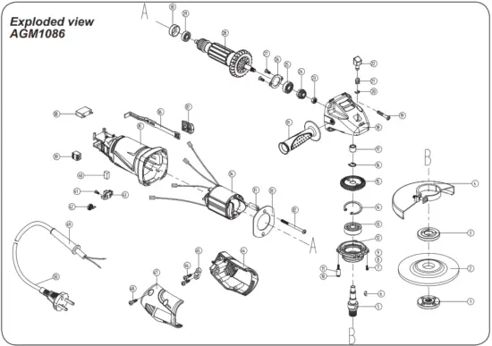 FERM AGM1086 Angle Grinder - Fig 6