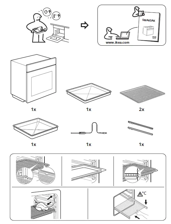 IKEA 304.118.54 SMAKSAK Forced Air Oven with Pyrolytic Function FIG 1