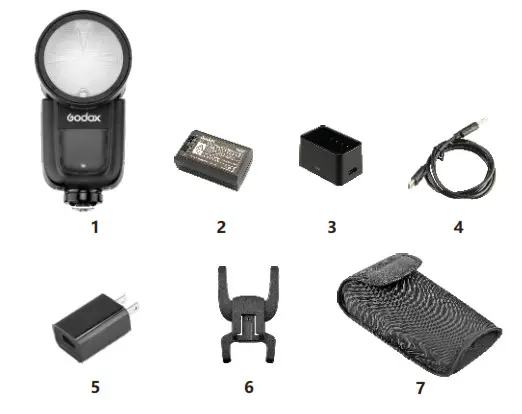 Godox TTL Li-ion Round Head Camera Flash Box of V1C Kit