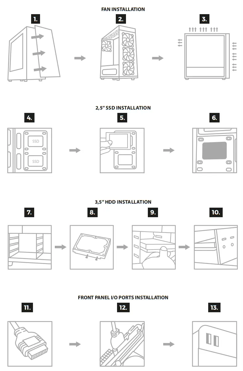 GENESIS IRID 300 Red Midi Tower Case - fig