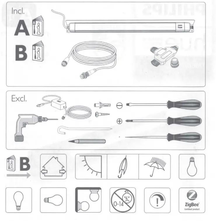 PHILIPS 1746630V7 Hue Amarant White Color Outdoor Linear Light FIG 1